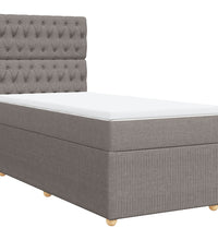 Boxspringbett mit Matratze Taupe 80x200 cm Stoff