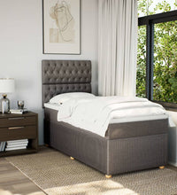 Boxspringbett mit Matratze Taupe 80x200 cm Stoff