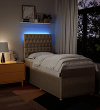 Boxspringbett mit Matratze Creme 80x200 cm Stoff