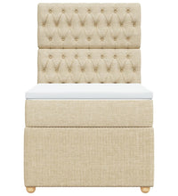 Boxspringbett mit Matratze Creme 80x200 cm Stoff