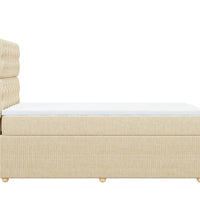 Boxspringbett mit Matratze Creme 80x200 cm Stoff