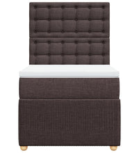 Boxspringbett mit Matratze Dunkelbraun 80x200 cm Stoff