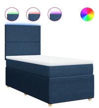 Boxspringbett mit Matratze Blau 90x190 cm Stoff