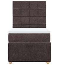 Boxspringbett mit Matratze Dunkelbraun 90x190 cm Stoff
