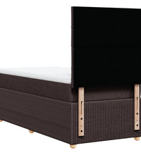 Boxspringbett mit Matratze Dunkelbraun 90x190 cm Stoff