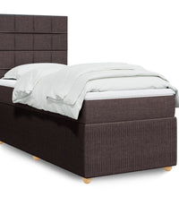 Boxspringbett mit Matratze Dunkelbraun 90x190 cm Stoff