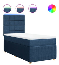 Boxspringbett mit Matratze Blau 90x190 cm Stoff