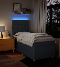 Boxspringbett mit Matratze Blau 90x190 cm Stoff