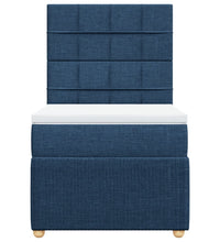 Boxspringbett mit Matratze Blau 90x190 cm Stoff