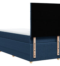 Boxspringbett mit Matratze Blau 90x190 cm Stoff