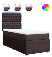 Boxspringbett mit Matratze Dunkelbraun 90x190 cm Stoff