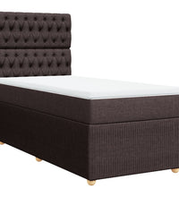 Boxspringbett mit Matratze Dunkelbraun 90x190 cm Stoff