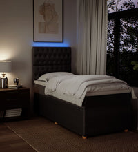 Boxspringbett mit Matratze Dunkelbraun 90x190 cm Stoff