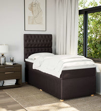 Boxspringbett mit Matratze Dunkelbraun 90x190 cm Stoff