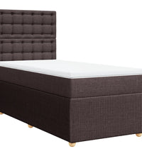 Boxspringbett mit Matratze Dunkelbraun 90x190 cm Stoff