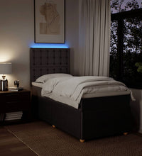 Boxspringbett mit Matratze Dunkelbraun 90x190 cm Stoff