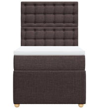Boxspringbett mit Matratze Dunkelbraun 90x190 cm Stoff