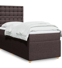 Boxspringbett mit Matratze Dunkelbraun 90x190 cm Stoff