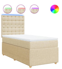 Boxspringbett mit Matratze Creme 90x190 cm Stoff