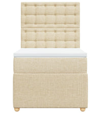 Boxspringbett mit Matratze Creme 90x190 cm Stoff