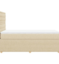 Boxspringbett mit Matratze Creme 90x190 cm Stoff