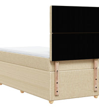 Boxspringbett mit Matratze Creme 90x190 cm Stoff