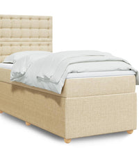 Boxspringbett mit Matratze Creme 90x190 cm Stoff