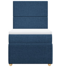 Boxspringbett mit Matratze Blau 90x200 cm Stoff