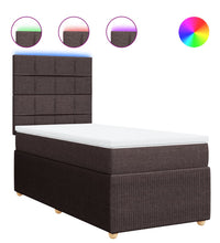 Boxspringbett mit Matratze Dunkelbraun 90x200 cm Stoff
