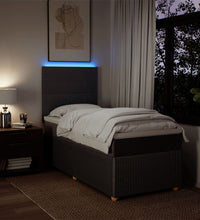 Boxspringbett mit Matratze Dunkelbraun 90x200 cm Stoff