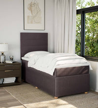 Boxspringbett mit Matratze Dunkelbraun 90x200 cm Stoff