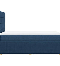 Boxspringbett mit Matratze Blau 90x200 cm Stoff