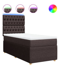 Boxspringbett mit Matratze Dunkelbraun 90x200 cm Stoff