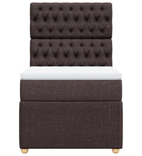 Boxspringbett mit Matratze Dunkelbraun 90x200 cm Stoff