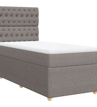 Boxspringbett mit Matratze Taupe 90x200 cm Stoff