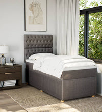 Boxspringbett mit Matratze Taupe 90x200 cm Stoff