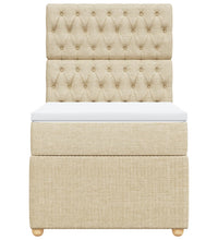 Boxspringbett mit Matratze Creme 90x200 cm Stoff