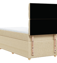 Boxspringbett mit Matratze Creme 90x200 cm Stoff