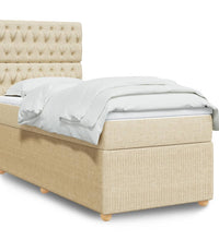 Boxspringbett mit Matratze Creme 90x200 cm Stoff