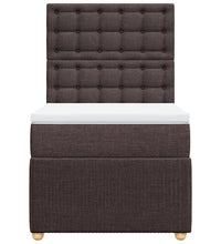 Boxspringbett mit Matratze Dunkelbraun 90x200 cm Stoff