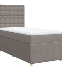 Boxspringbett mit Matratze Taupe 90x200 cm Stoff