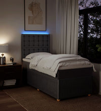 Boxspringbett mit Matratze Taupe 90x200 cm Stoff