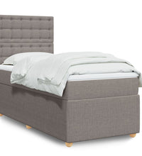 Boxspringbett mit Matratze Taupe 90x200 cm Stoff