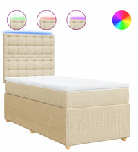 Boxspringbett mit Matratze Creme 90x200 cm Stoff