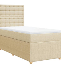 Boxspringbett mit Matratze Creme 90x200 cm Stoff