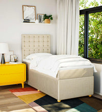 Boxspringbett mit Matratze Creme 90x200 cm Stoff