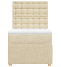 Boxspringbett mit Matratze Creme 90x200 cm Stoff