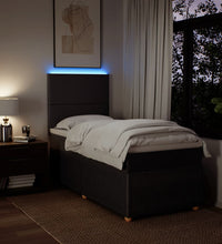 Boxspringbett mit Matratze Dunkelbraun 100x200 cm Stoff