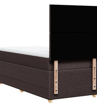Boxspringbett mit Matratze Dunkelbraun 100x200 cm Stoff