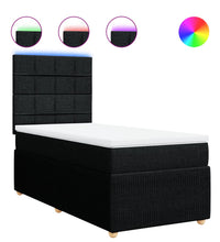 Boxspringbett mit Matratze Schwarz 100x200 cm Stoff